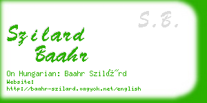 szilard baahr business card